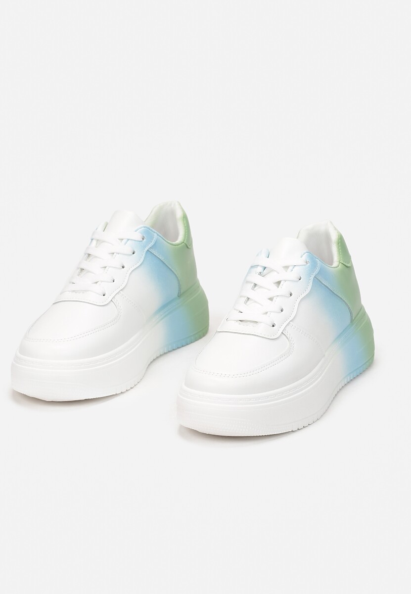 Biało-Zielone Sneakersy Omphasia