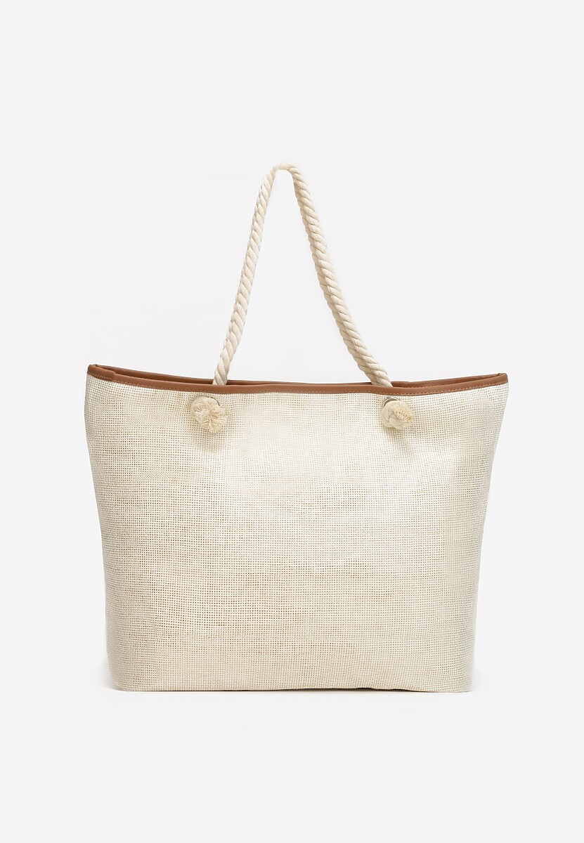 Beżowo-Złota Torebka Shopper Nemi 2