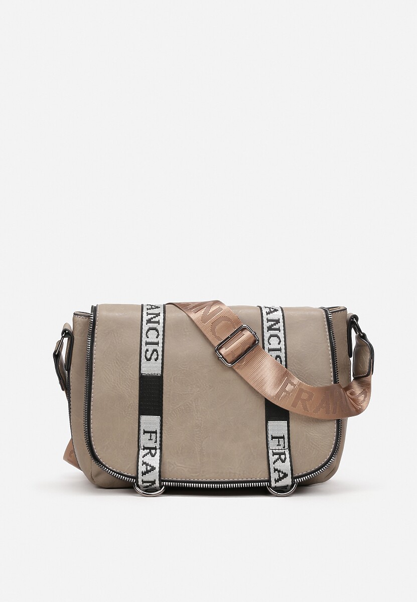 Beżowa Torebka Listonoszka z Taśmami Rehi 1