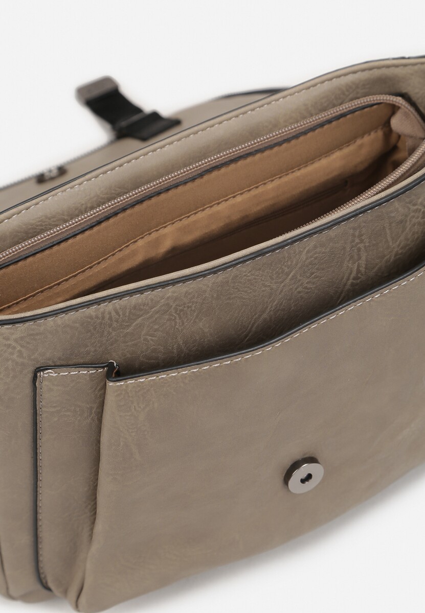 Beżowa Torebka Listonoszka z Taśmami Rehi 3