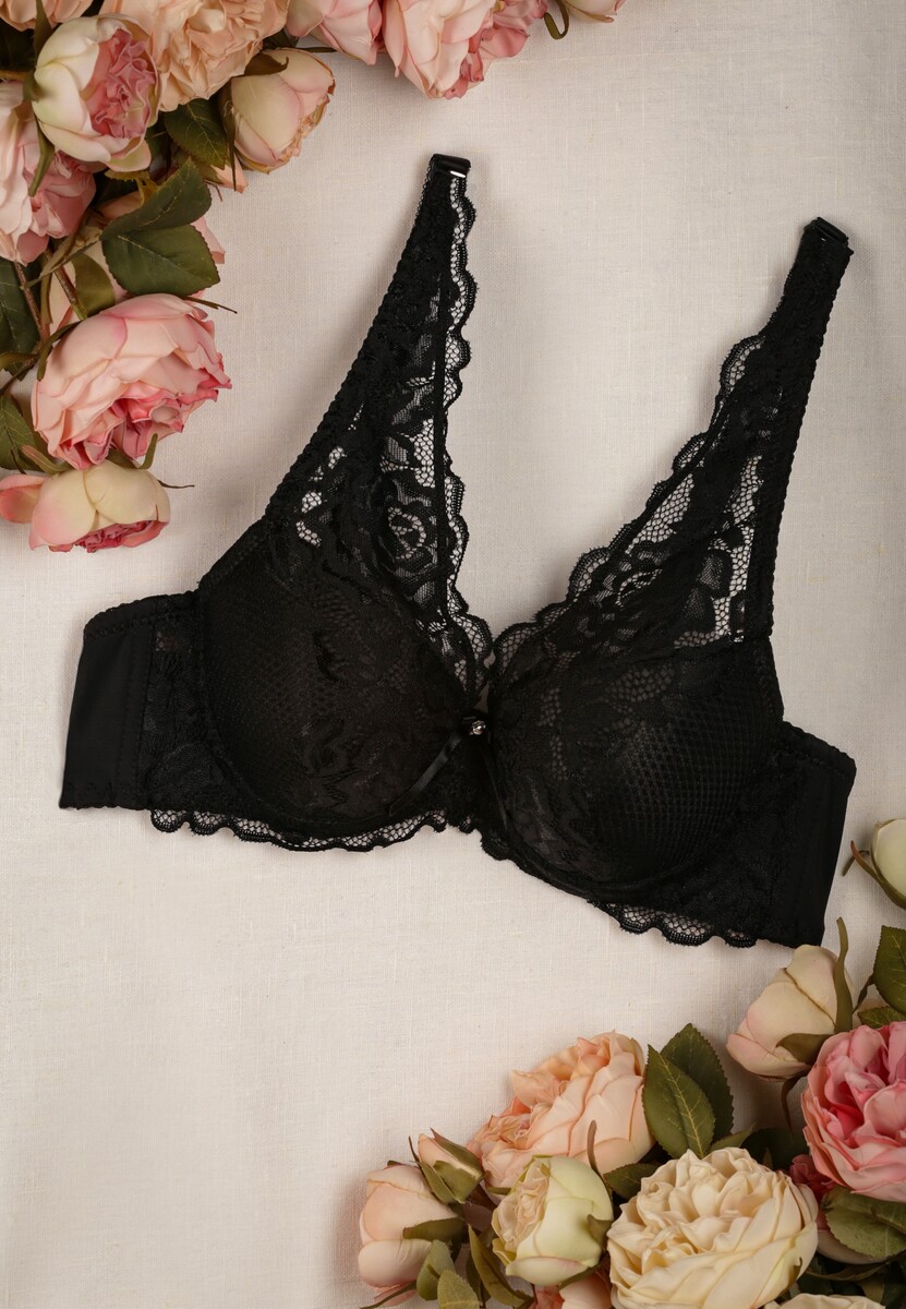 Sutien Bralette Negru din Dantelă Nesza 1