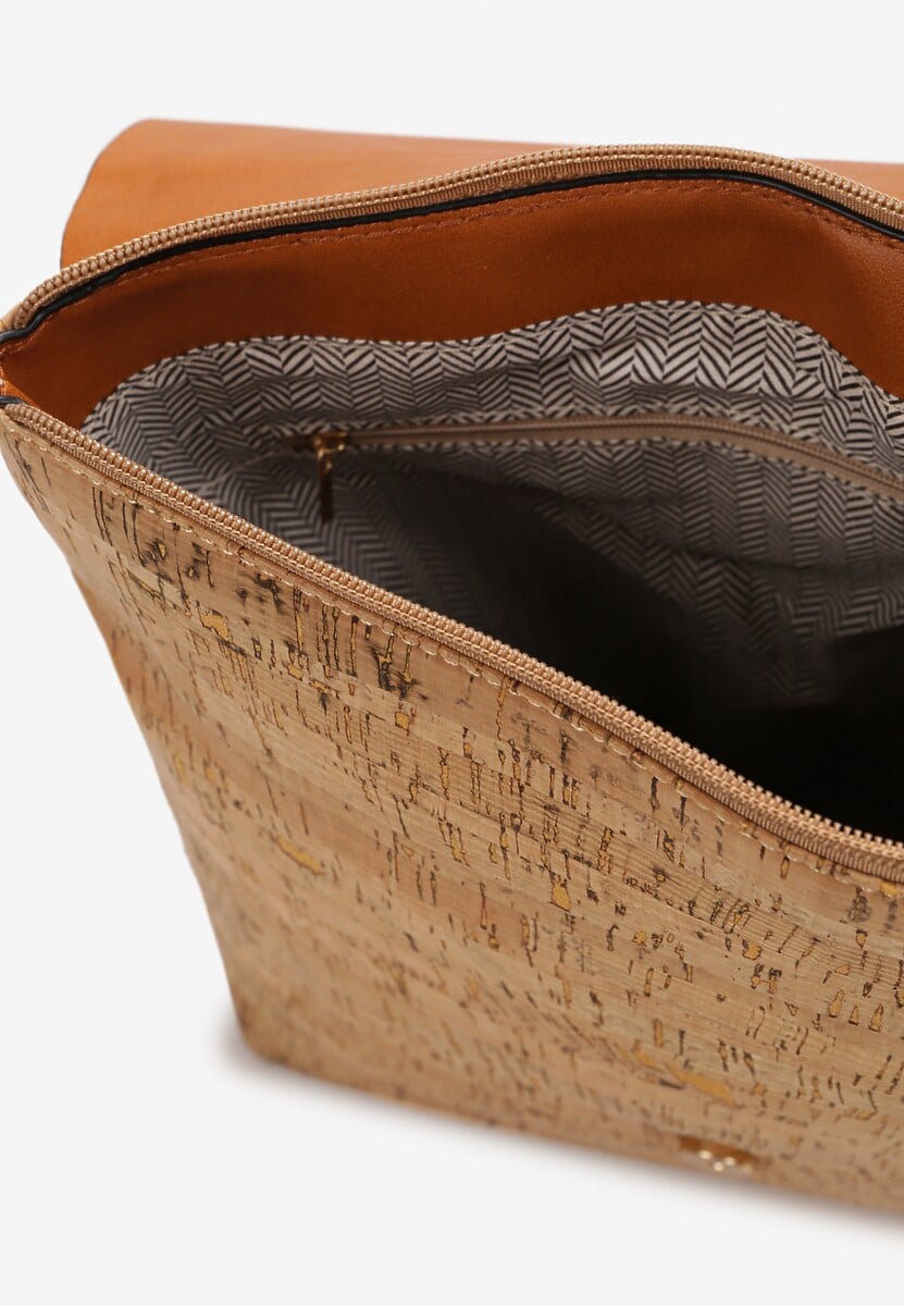 Czerwono-Zielony Vintage Plecak z Imitacji Skóry w Mozaikowy Print na Magnetyczne Klipsy Padises 3