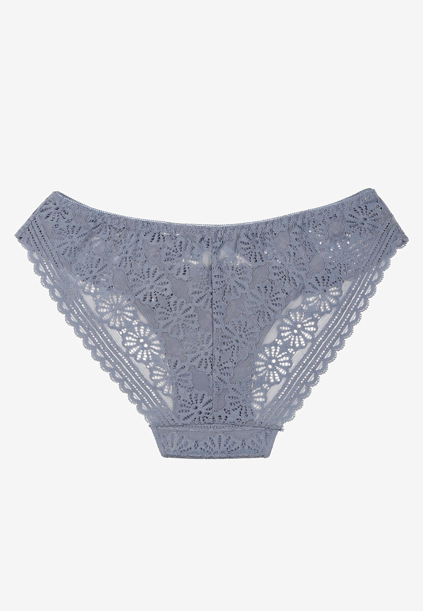 Chilot Albastru Tip Brazilian cu Dantelă Florală Liviare 2