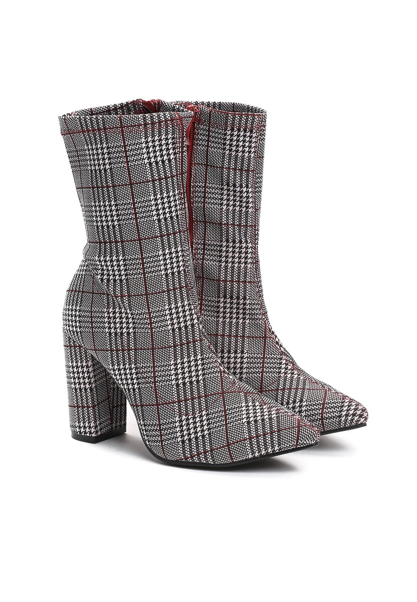 Szaro-Czerwone Botki Stylishly 3