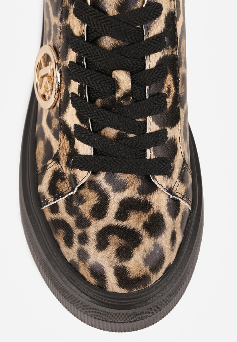 Rennie Sneakers panterați Vices cu platformă decorați cu aplicație