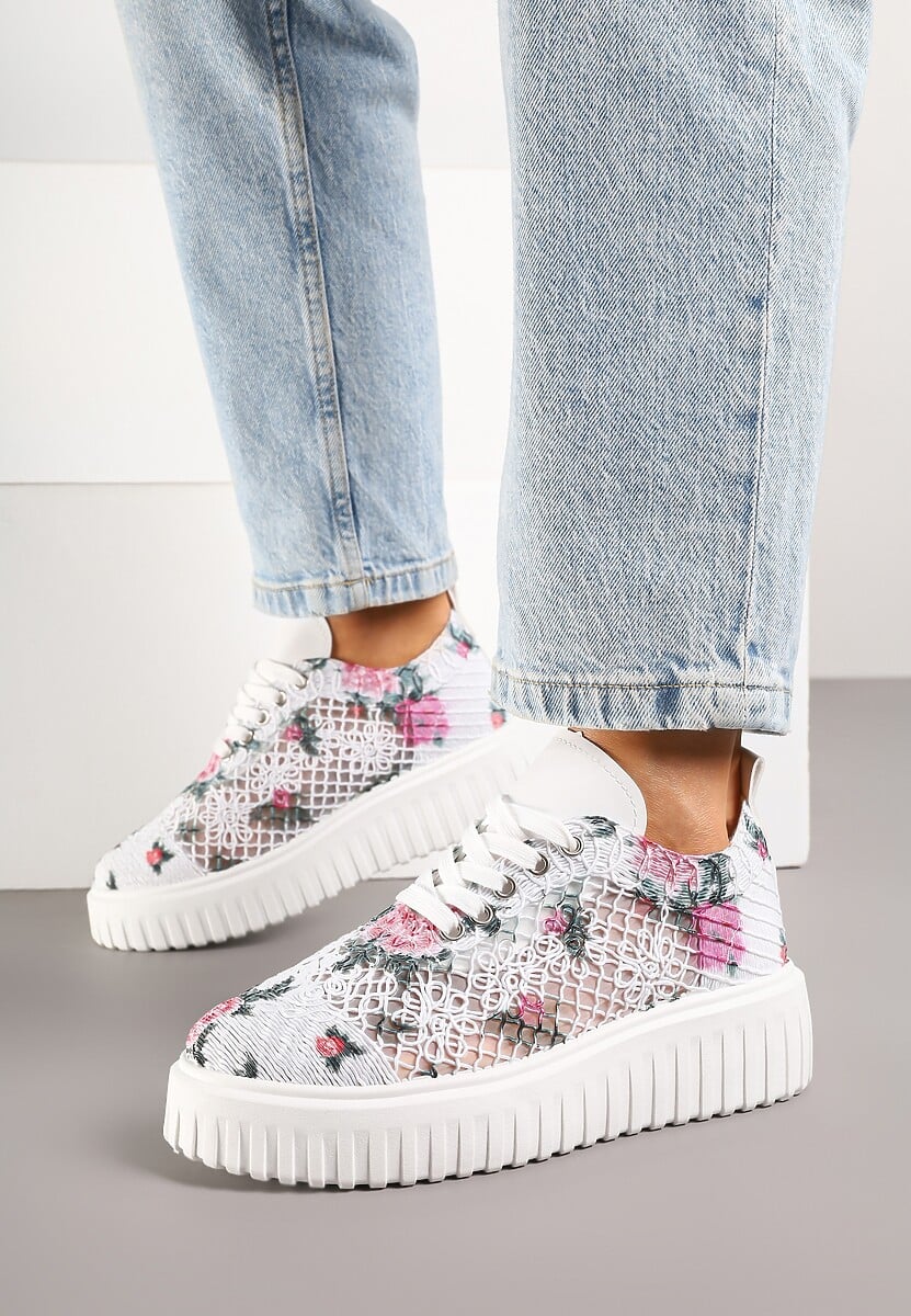 Wielokolorowe Sneakersy Vices na Platformie z Ażurową Cholewką Lumerise 2