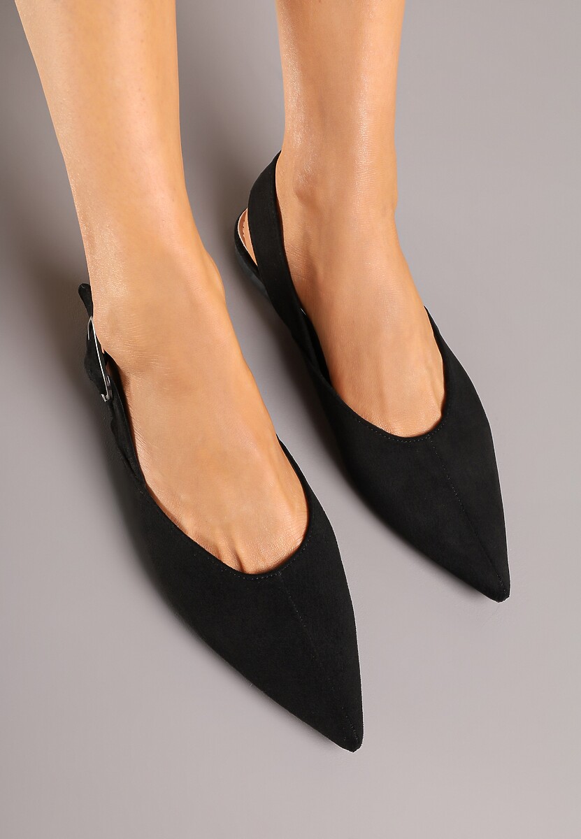Czarne Sandały Vices Typu Slingback z Wkładką ze Skóry Naturalnej Rallora 3