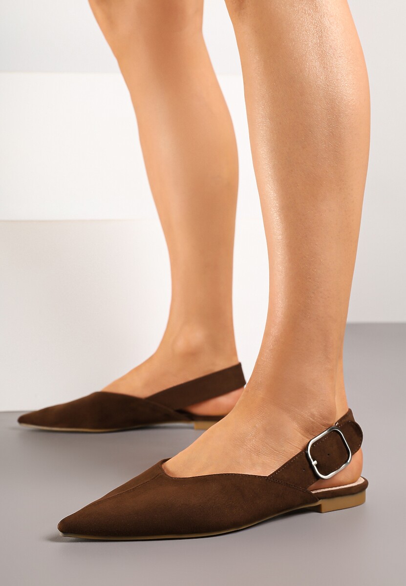Brązowe Sandały Vices Typu Slingback z Wkładką ze Skóry Naturalnej Rallora 2