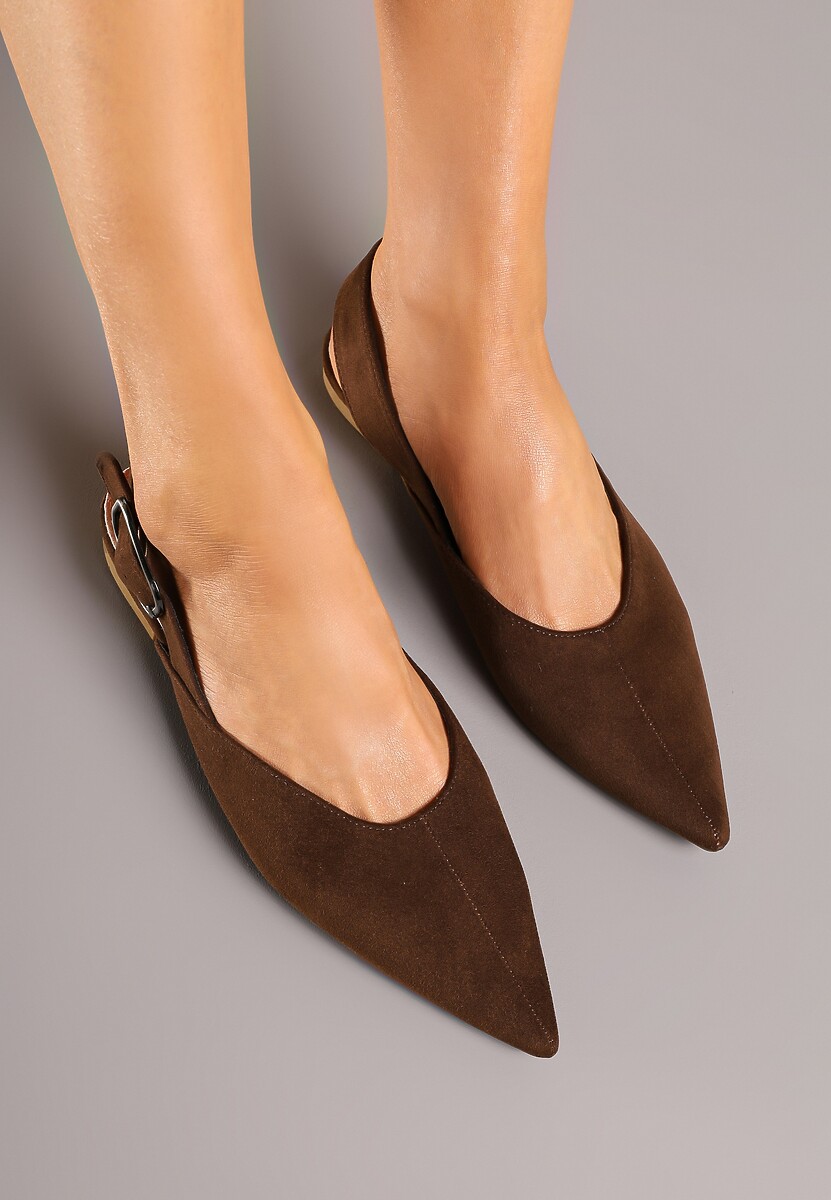 Brązowe Sandały Vices Typu Slingback z Wkładką ze Skóry Naturalnej Rallora 3