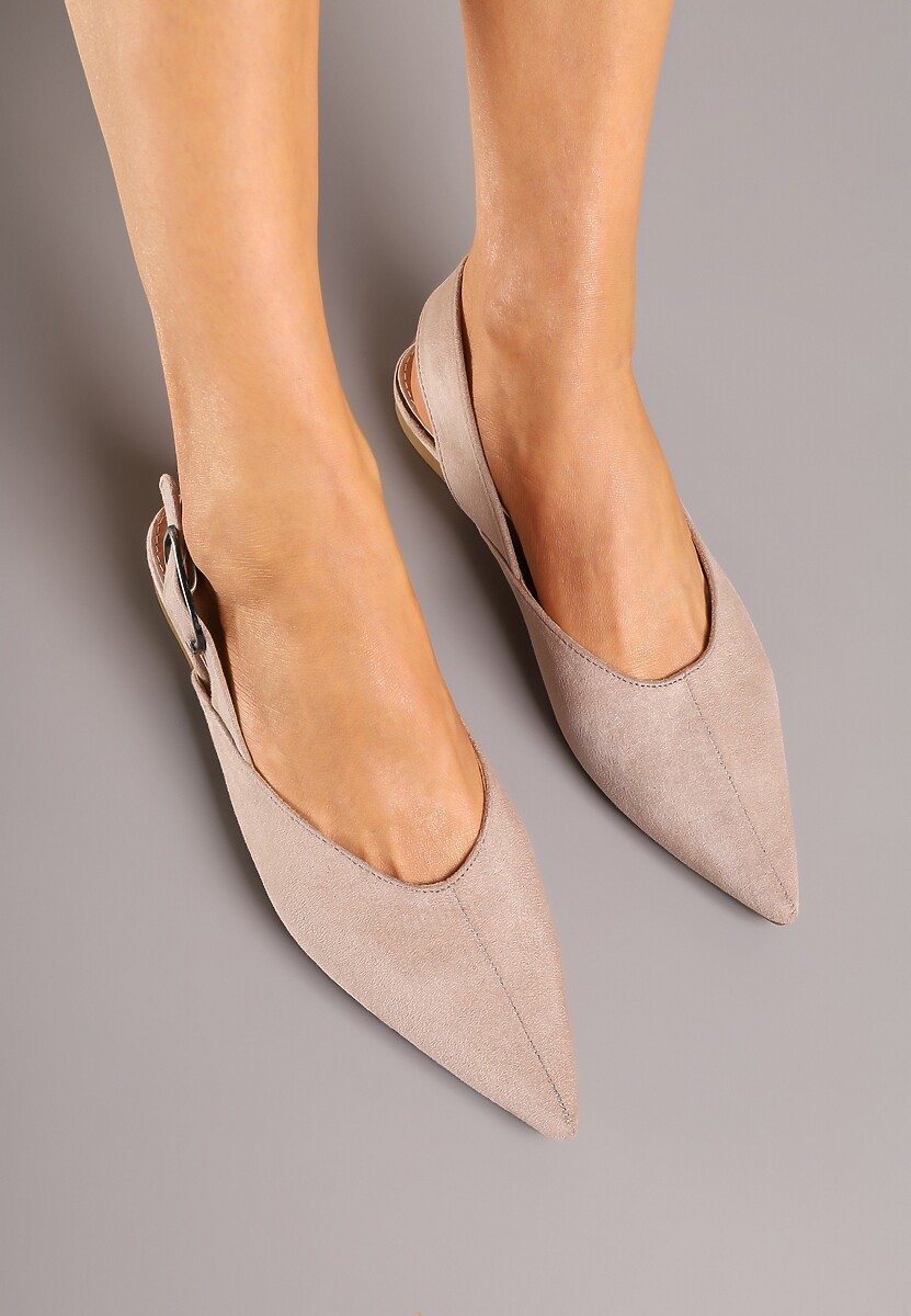 Ciemnobeżowe Sandały Vices Typu Slingback z Wkładką ze Skóry Naturalnej Rallora 3