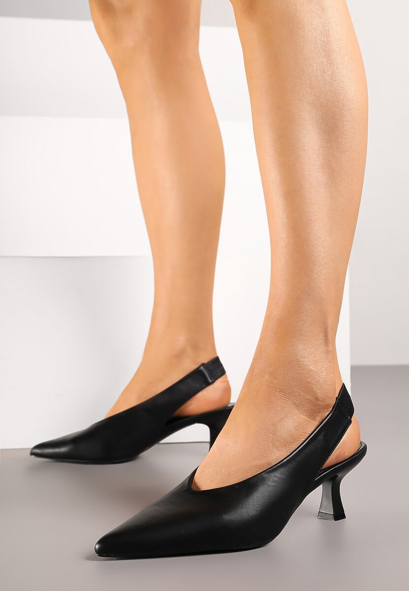 Czarne Sandały Vices na Kaczuszce Typu Slingback Liluriela 2