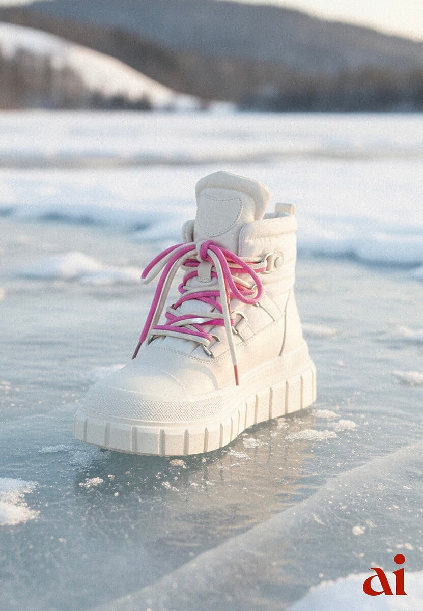 Beżowe Śniegowce Vices na Platformie z Tłoczeniem Anorrise 1