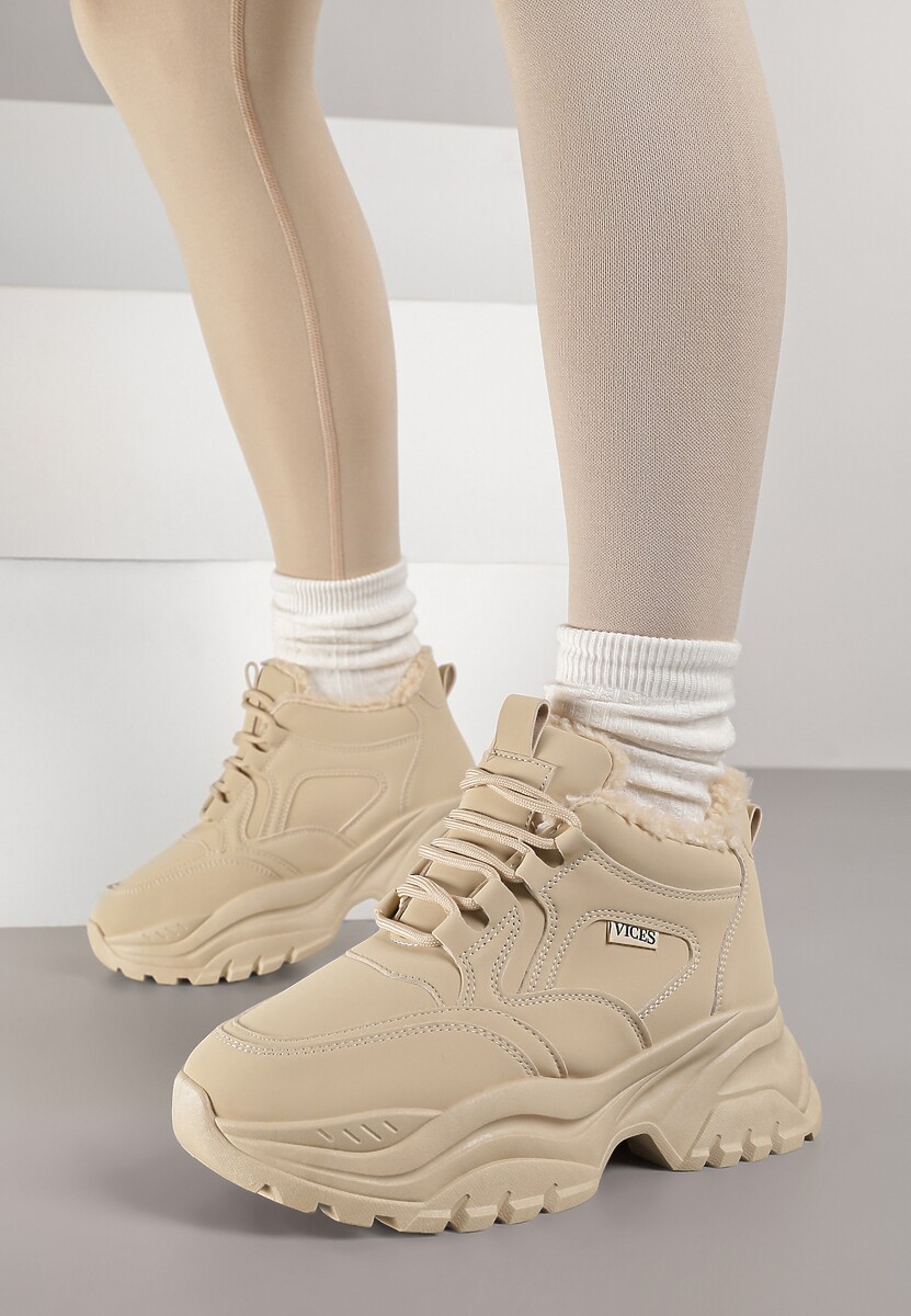 Brązowe Streetwearowe Sneakersy Vices Chunky w Stylu Traperów na Platformie Leate 3