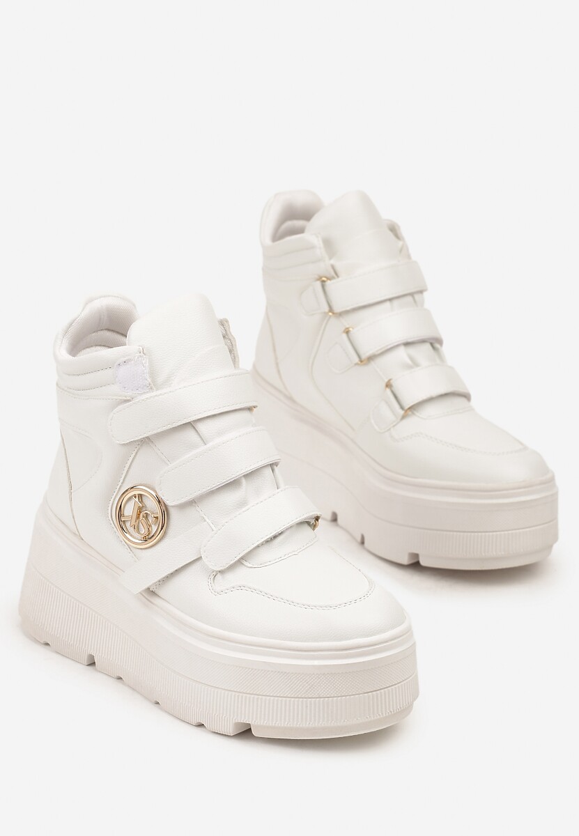 Białe Botki Sneakersy Vices na Platformie w Stylu Y2K Gelira 2