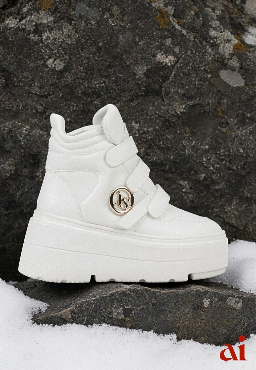 Białe Botki Sneakersy Vices na Platformie w Stylu Y2K Gelira 1