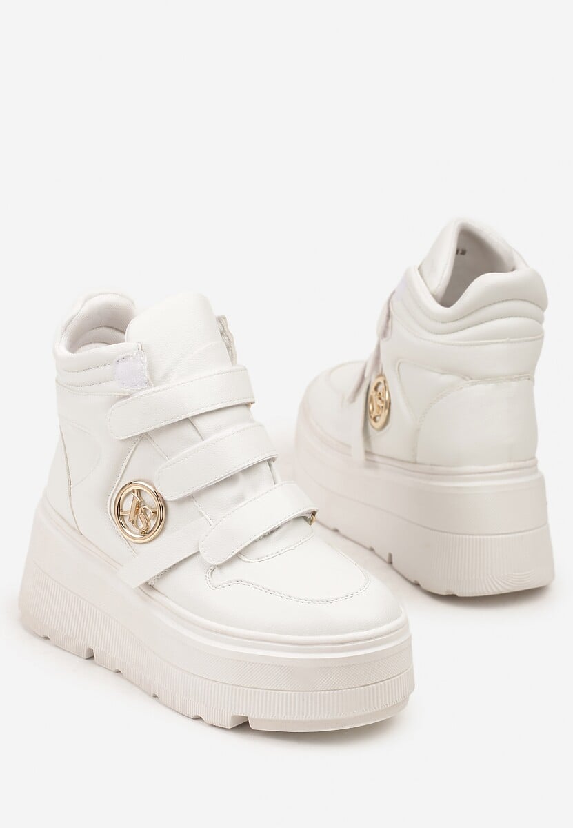 Białe Botki Sneakersy Vices na Platformie w Stylu Y2K Gelira 3