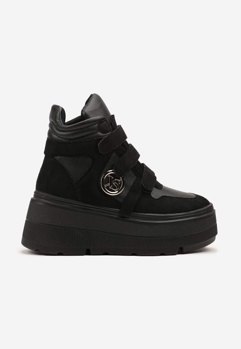 Czarne Botki Sneakersy Vices na Platformie w Stylu Y2K Gelira 1