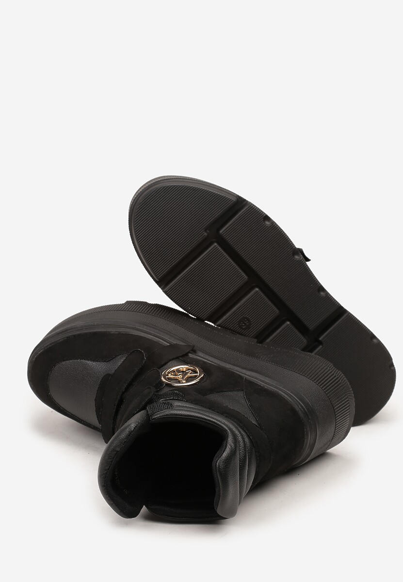Czarne Botki Sneakersy Vices na Platformie w Stylu Y2K Gelira 4