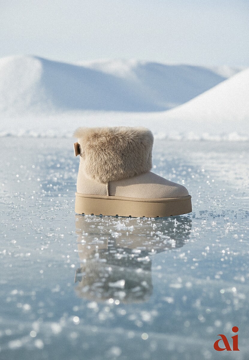 Ciemnobeżowe Śniegowce z Cholewką za Kostkę Ocieplane z Futerkiem i Małą Kokardą Reinedia 1
