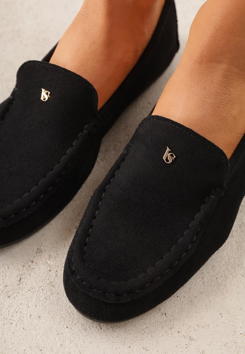 Czarne Mokasyny VICES z Wkładką ze Skóry Naturalnej i Metalicznym Elementem Alcimene 3