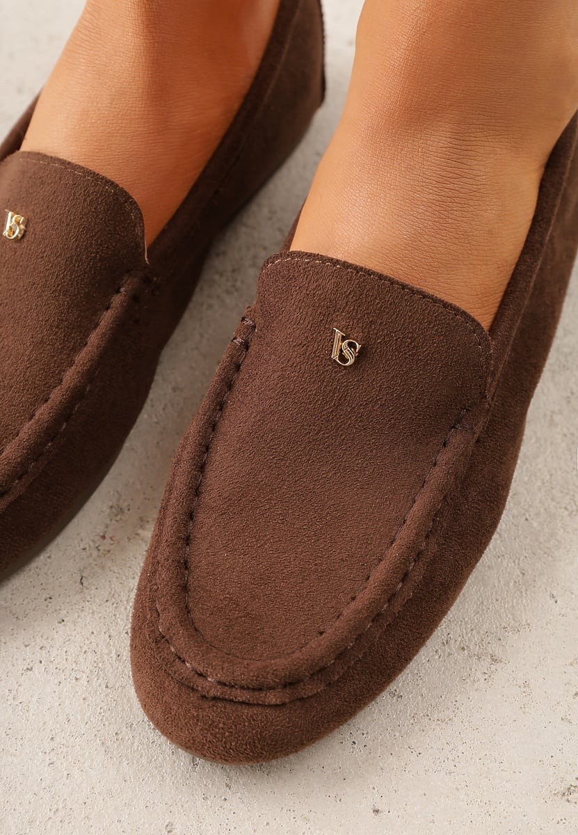 Brązowe Mokasyny VICES z Wkładką ze Skóry Naturalnej i Metalicznym Elementem Alcimene 3