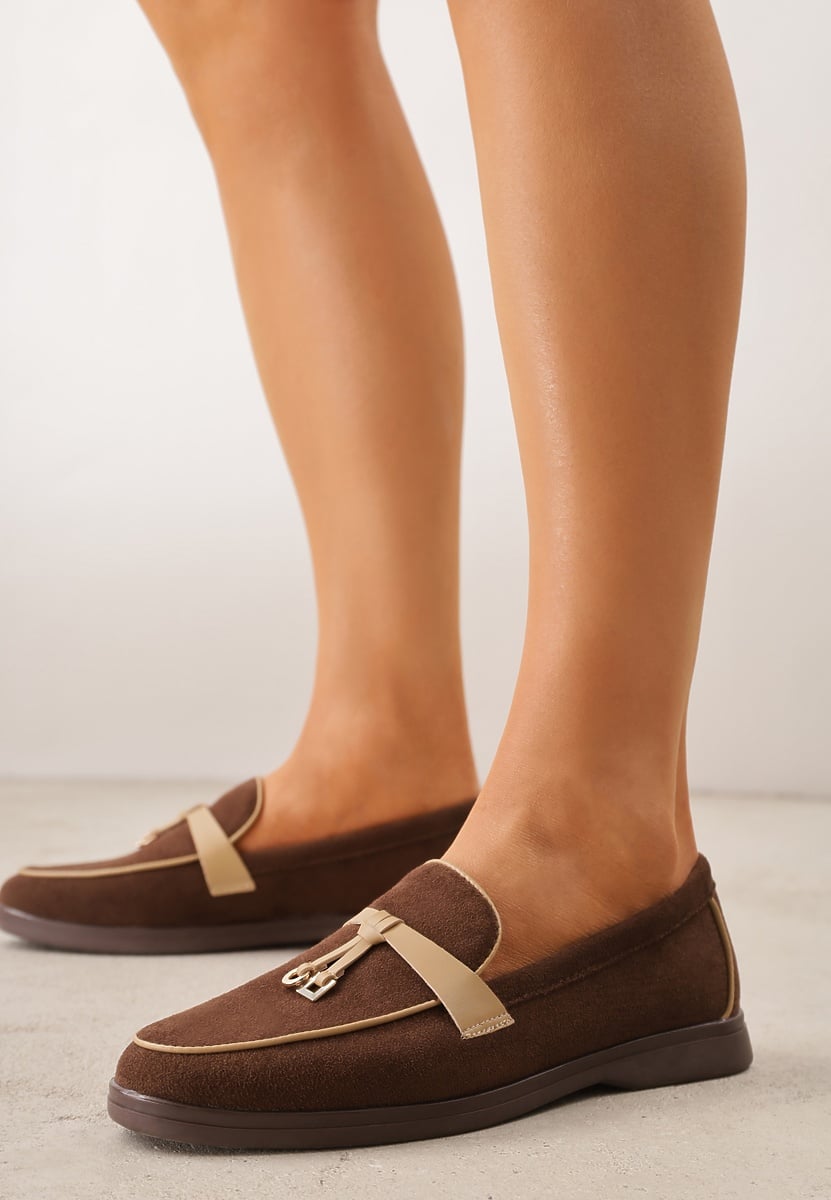 Brązowe Mokasyny VICES z Imitacji Zamszu z Wkładką ze Skóry Naturalnej Dispova 1