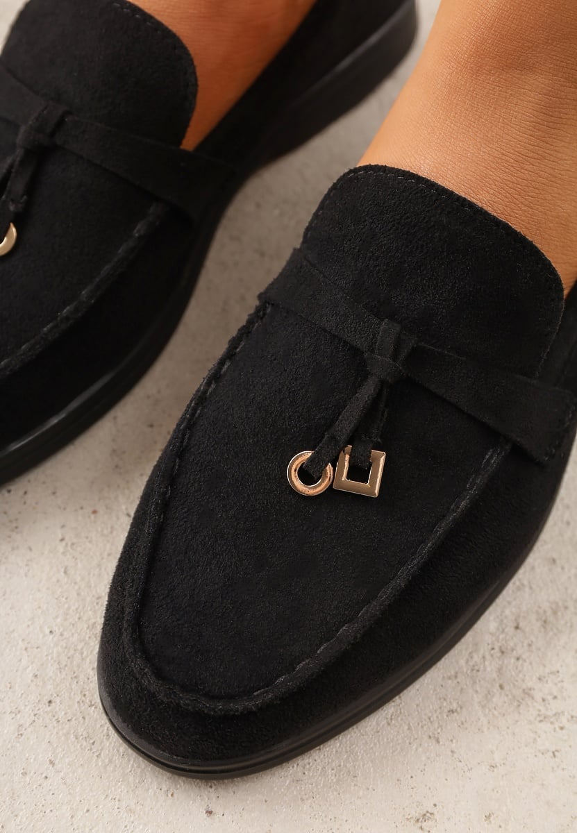 Czarne Mokasyny VICES Casualowe ze Skórzaną Wkładką i Metalowymi Ozdobami Dinsmore 3