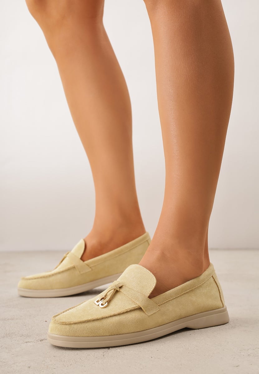 Żółte Mokasyny VICES Casualowe ze Skórzaną Wkładką i Metalowymi Ozdobami Dinsmore 2