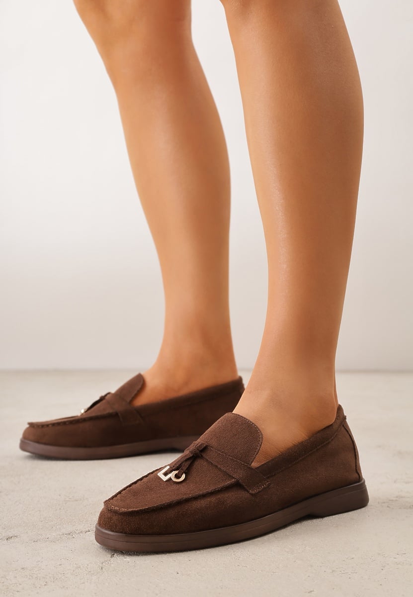 Brązowe Mokasyny VICES Casualowe ze Skórzaną Wkładką i Metalowymi Ozdobami Dinsmore 2