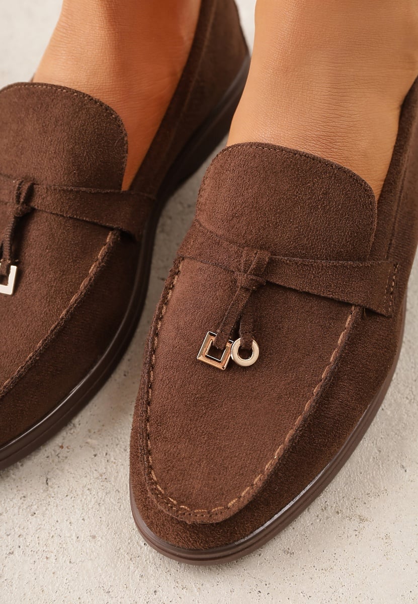 Brązowe Mokasyny VICES Casualowe ze Skórzaną Wkładką i Metalowymi Ozdobami Dinsmore 3