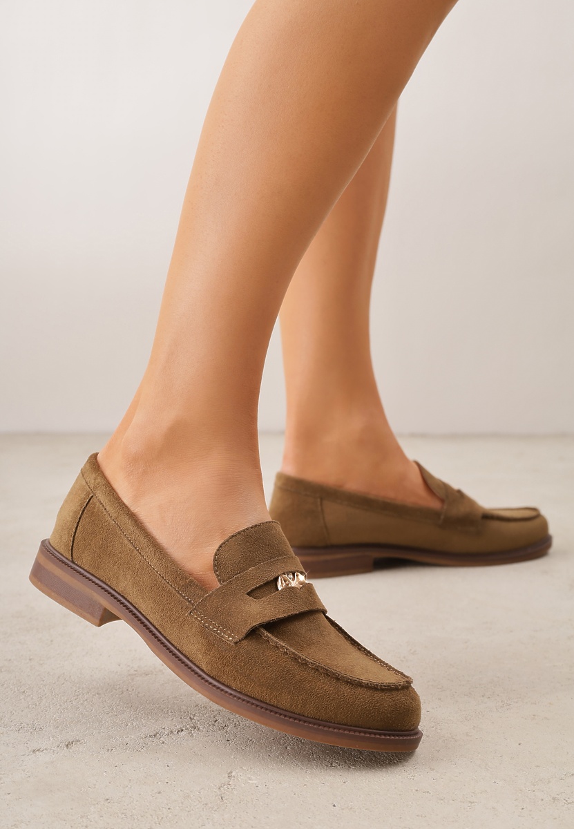 Zielone Mokasyny VICES ze Skórzaną Wkładką i Metaliczną Ozdobą Sereisana 2