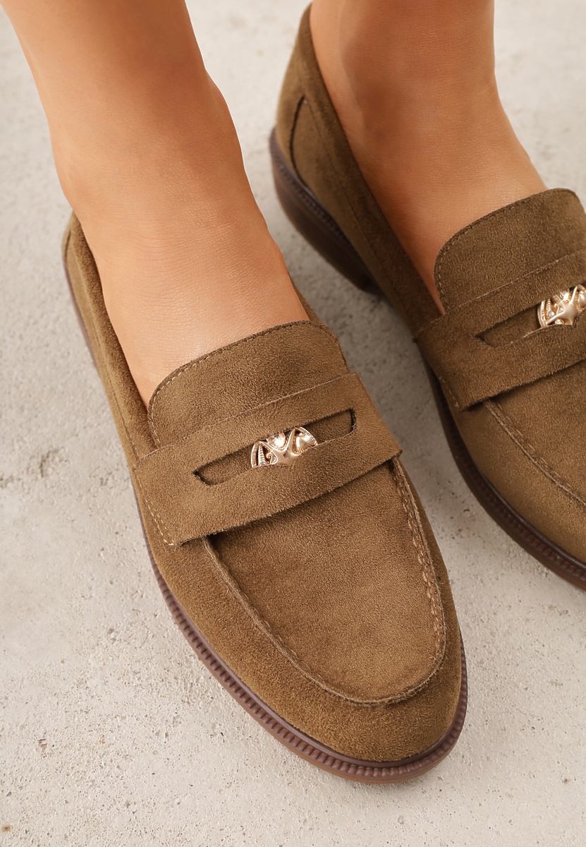 Zielone Mokasyny VICES ze Skórzaną Wkładką i Metaliczną Ozdobą Sereisana 3