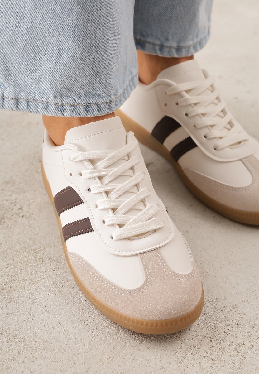 Beżowo-Brązowe Sneakersy VICES o Fasonie Klasycznych Tenisówek Azimina 3