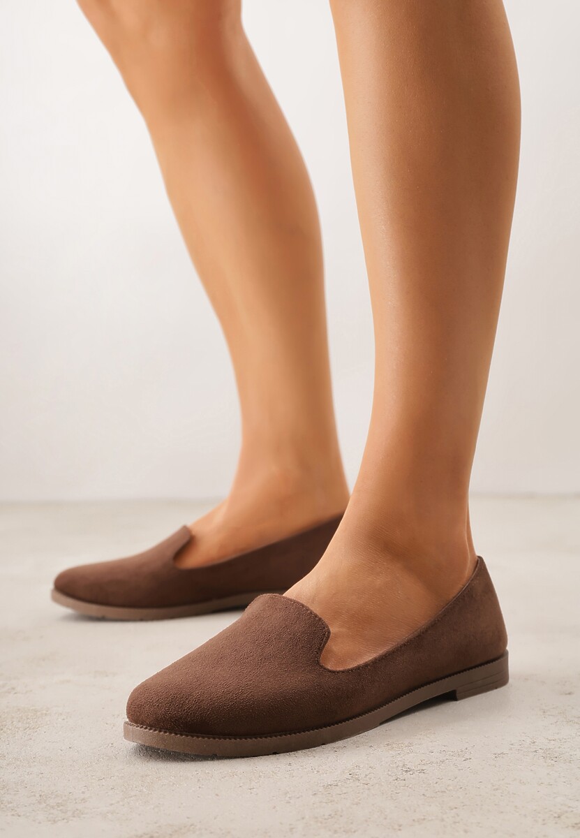 Brązowe Balerinki Typu Mokasyny Ravinda 1