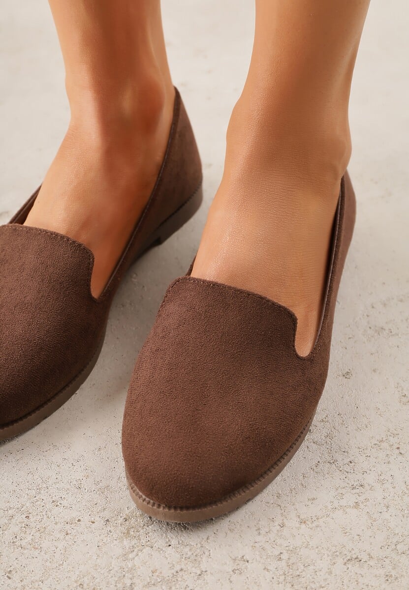 Brązowe Balerinki Typu Mokasyny Ravinda 3
