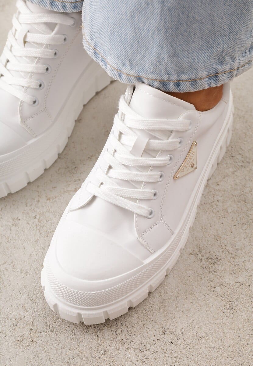 Białe Sneakersy VICES na Tłoczonej Podeszwie w Stylu Chunky Myninis 3