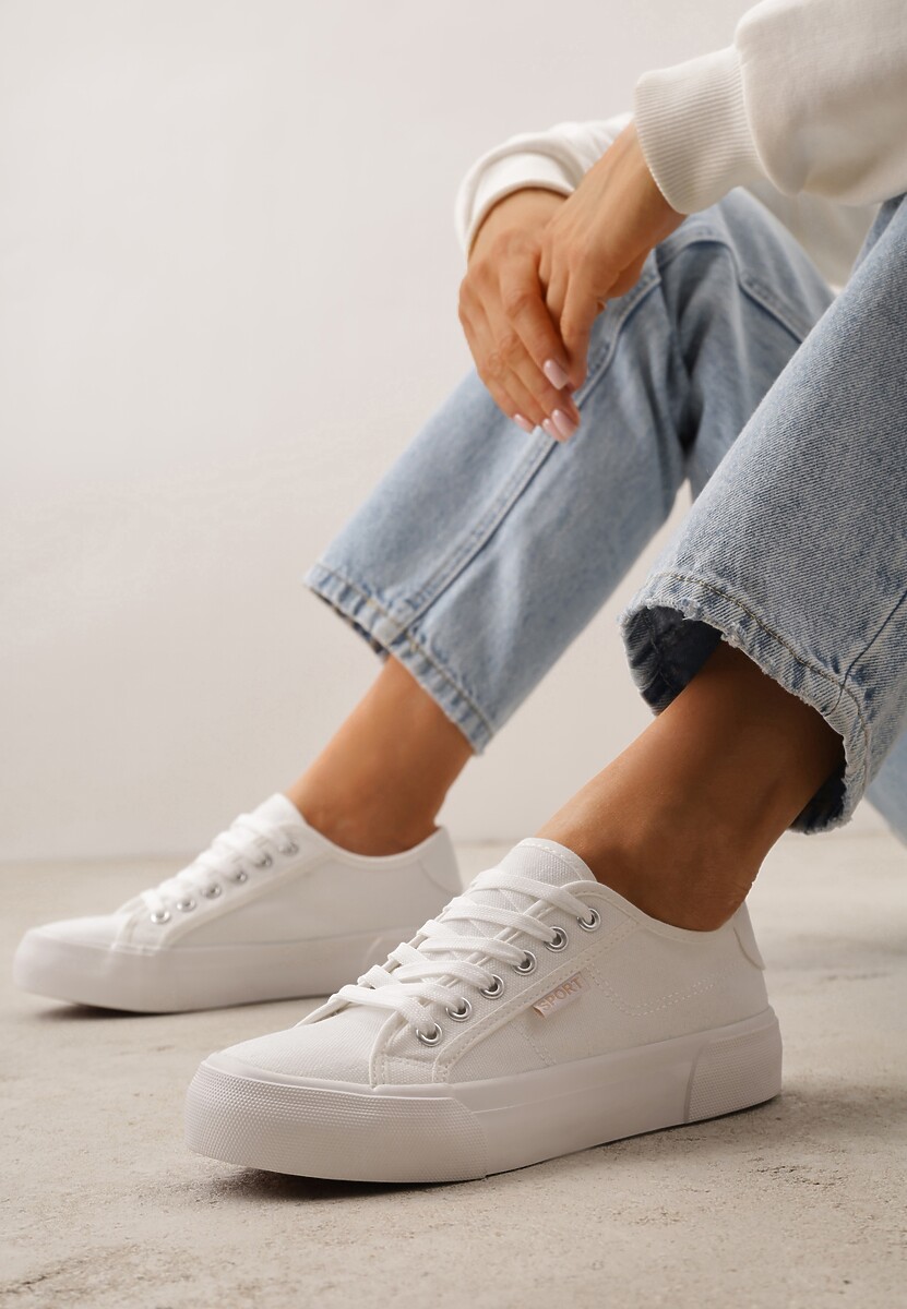 Białe Trampki VICES z Napisem Rioselle 2