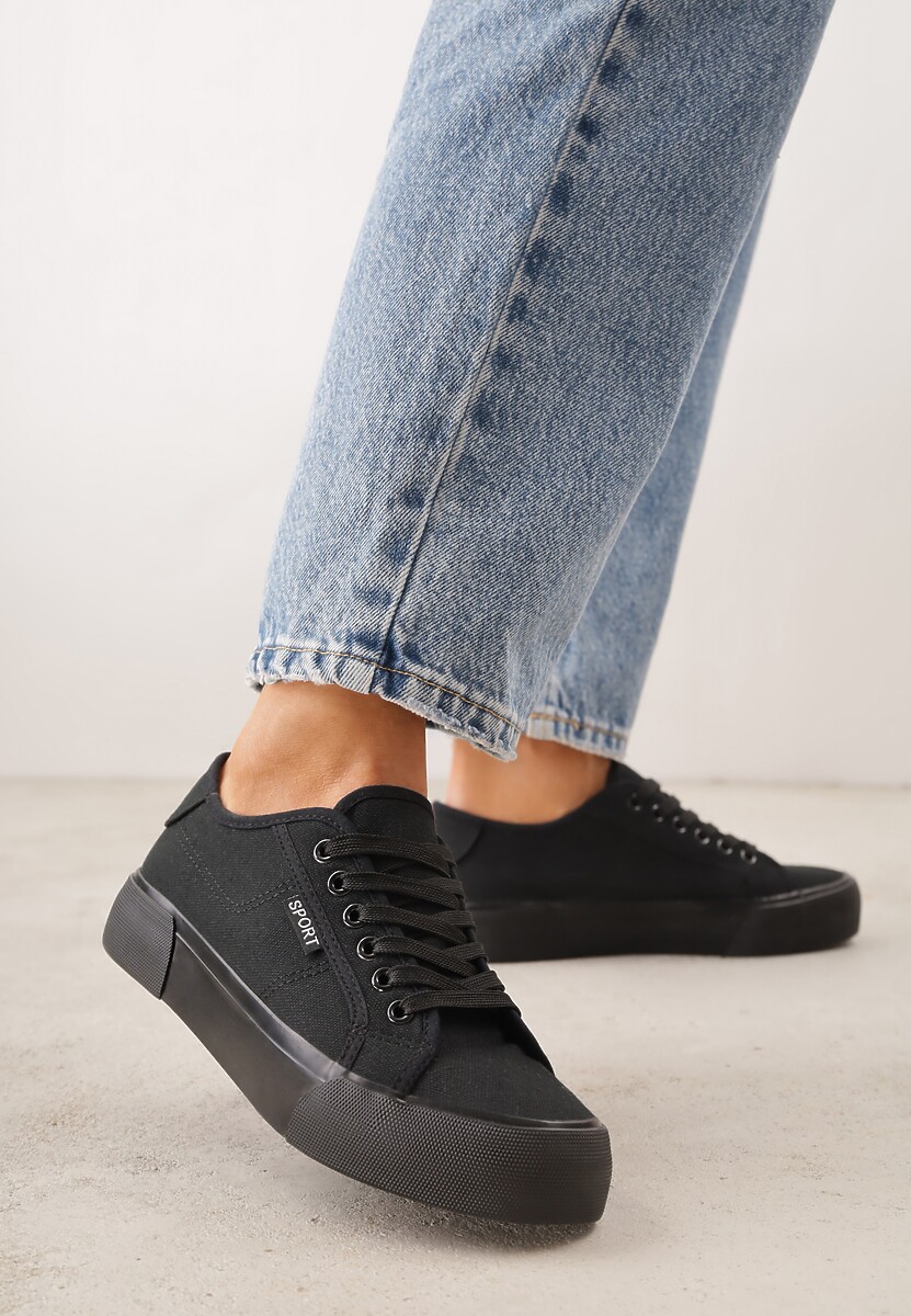 Czarne Trampki VICES z Napisem Rioselle 2