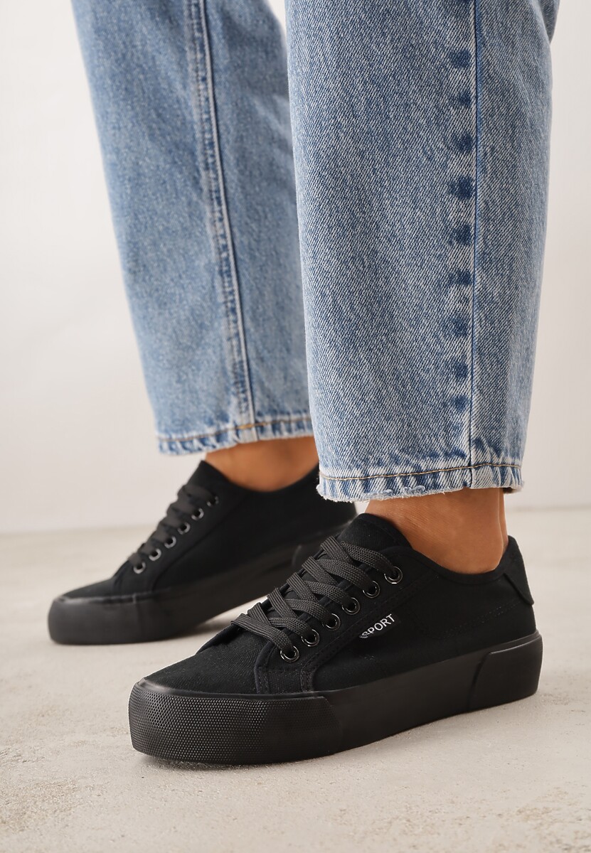 Czarne Trampki VICES z Napisem Rioselle 3