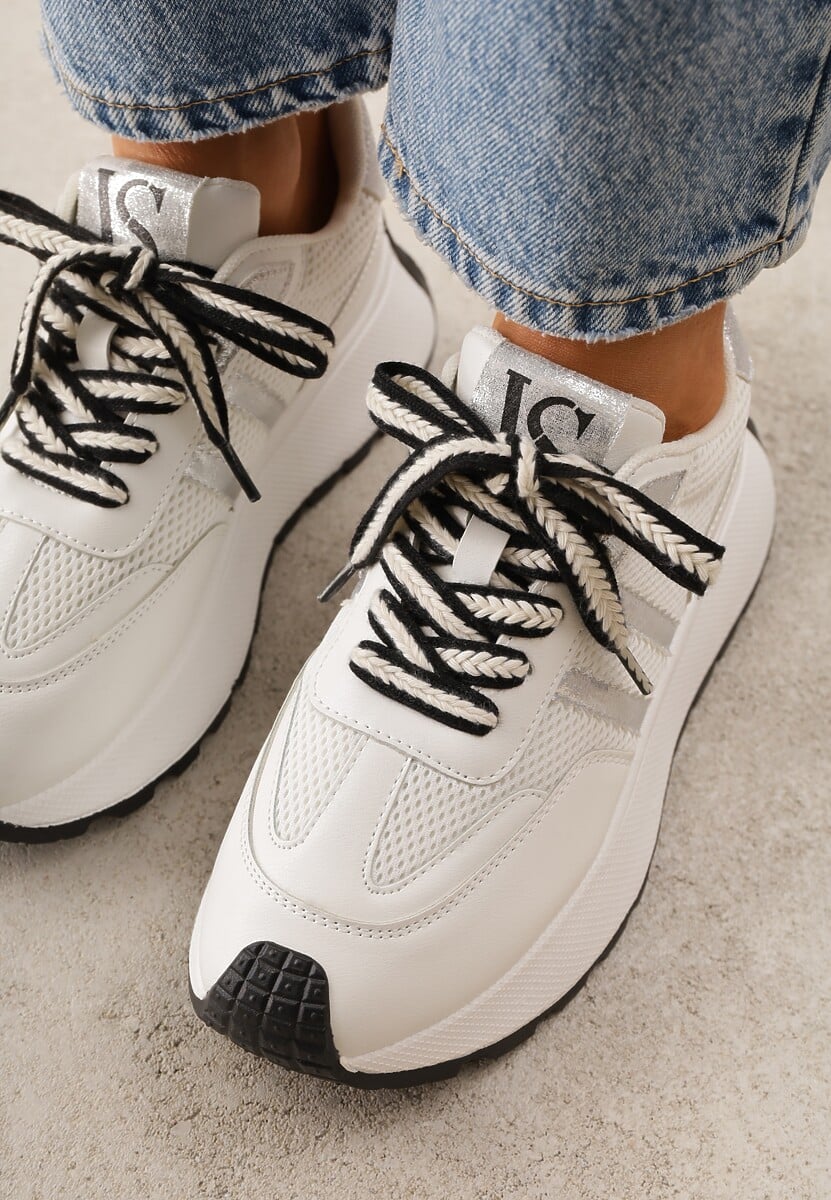 Białe Streetwearowe Sneakersy Chunky VICES na Platformie Ilnatea 3