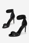 Czarne Sandały Kendall + Kylie Shiny Leather