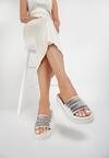 Białe Klapki Kendall + Kylie Gleaming