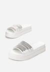 Białe Klapki Kendall + Kylie Gleaming