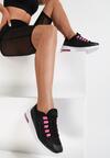 Czarno-Fuksjowe Sneakersy Quburn