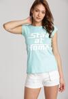 Miętowy T-shirt Loraisea