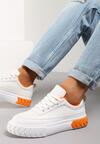 Biało-Pomarańczowe Sneakersy Aegippe