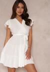 Biała Sukienka z Paskiem Phaedrialla