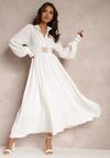 Biała Sukienka z Paskiem Elothoe