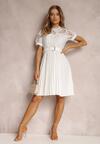 Biała Sukienka z Paskiem Stelly