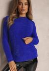 Niebieski Sweter Wełniany z Alpaką Paffo